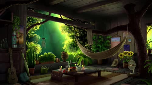 Treehouse summer rain