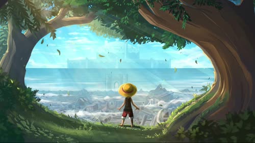 Luffy in gray terminal