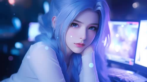 极客云 蓝色girl