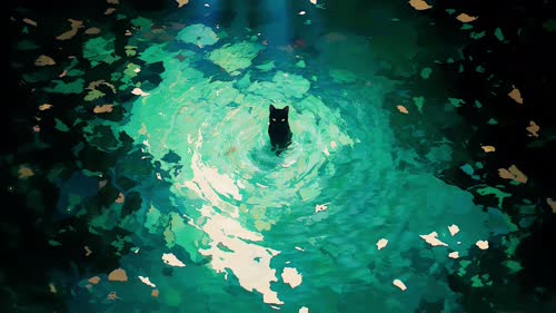 黑猫水波纹-tt