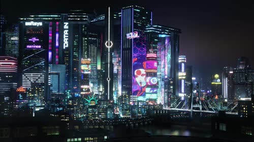 4K Night City View Cyberpunk 2077