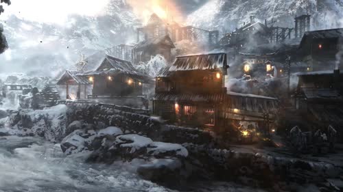  Snowing Village Blacksmith