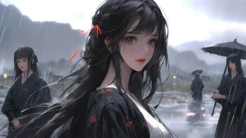 4K黑发美女