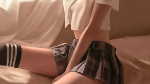 百褶裙 动漫美女4k