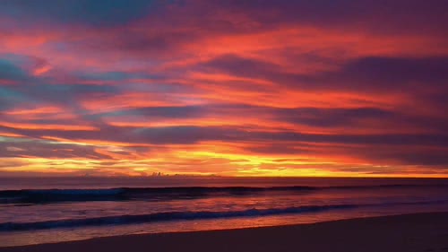 夕阳海