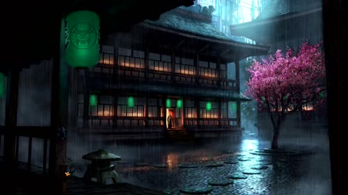 Anime Backyard Rain