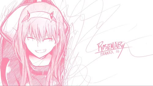 FRANXX/02 粉色 线稿 -ROSEMARy